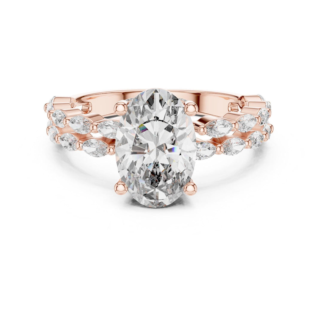 Oval Cut Lab Grown Diamond Solitaire Ring, 2.72ct Total, Solid Gold