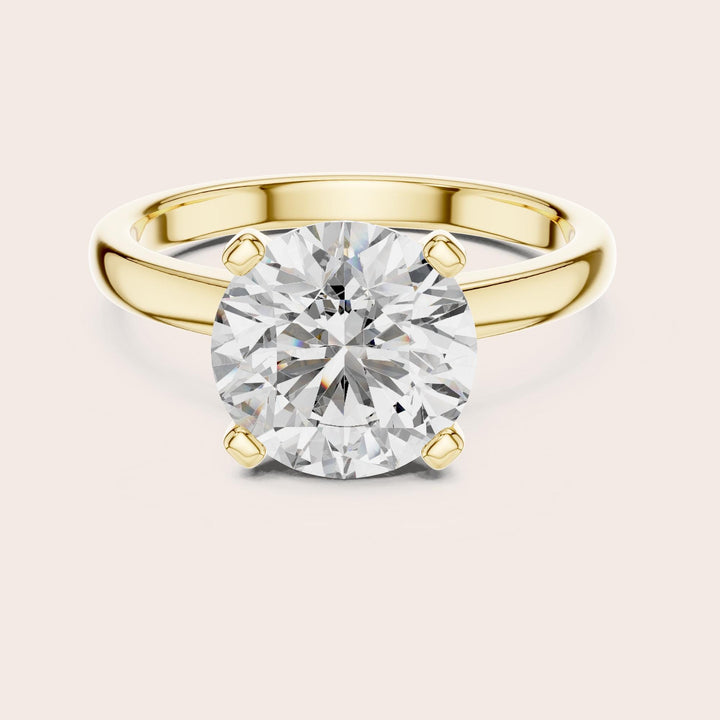 Round Cut Lab Grown Diamond Solitaire Ring, 2.50ct Total, Solid Gold