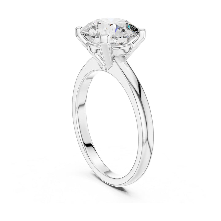 Round Cut Lab Grown Diamond Solitaire Ring, 2.50ct Total, Solid Gold