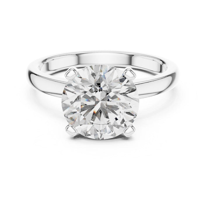Round Cut Lab Grown Diamond Solitaire Ring, 2.50ct Total, Solid Gold