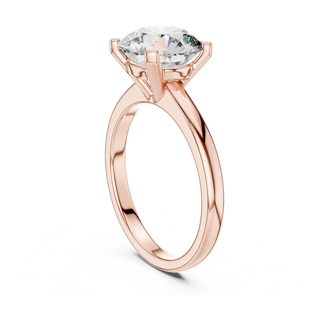 Round Cut Lab Grown Diamond Solitaire Ring, 2.50ct Total, Solid Gold