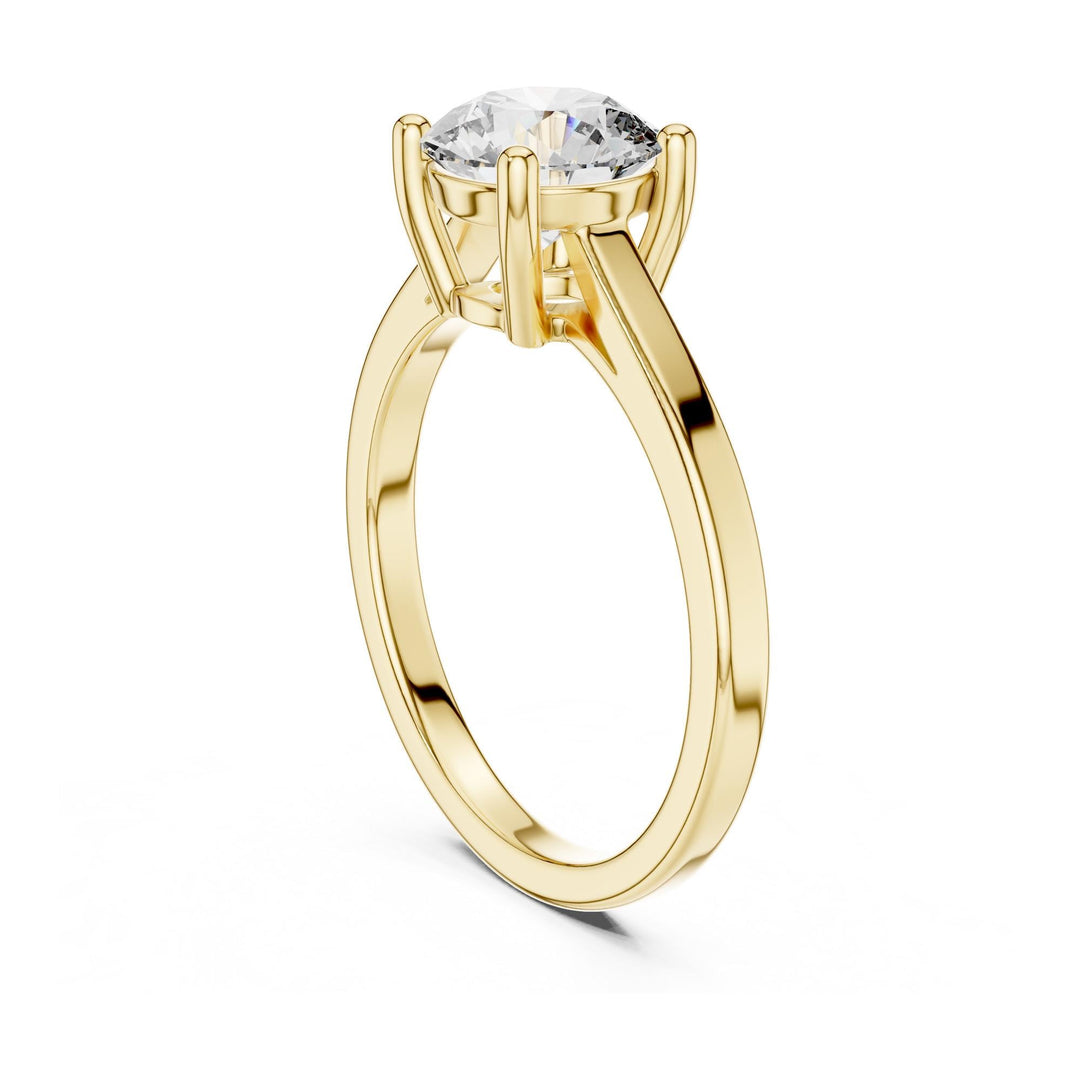 Round Cut Lab Grown Diamond Solitaire Ring, 1.50ct Total, Solid Gold