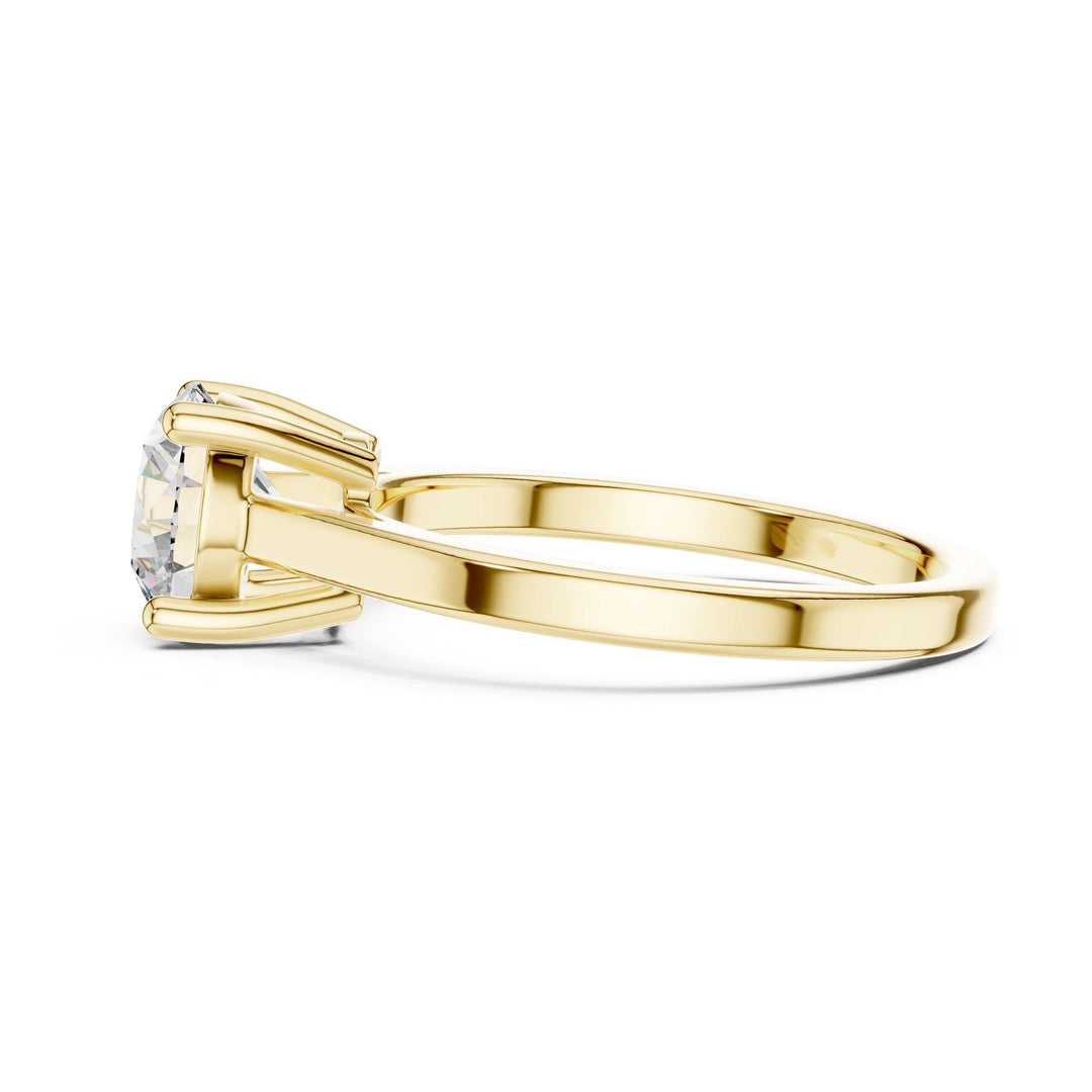 Round Cut Lab Grown Diamond Solitaire Ring, 1.50ct Total, Solid Gold