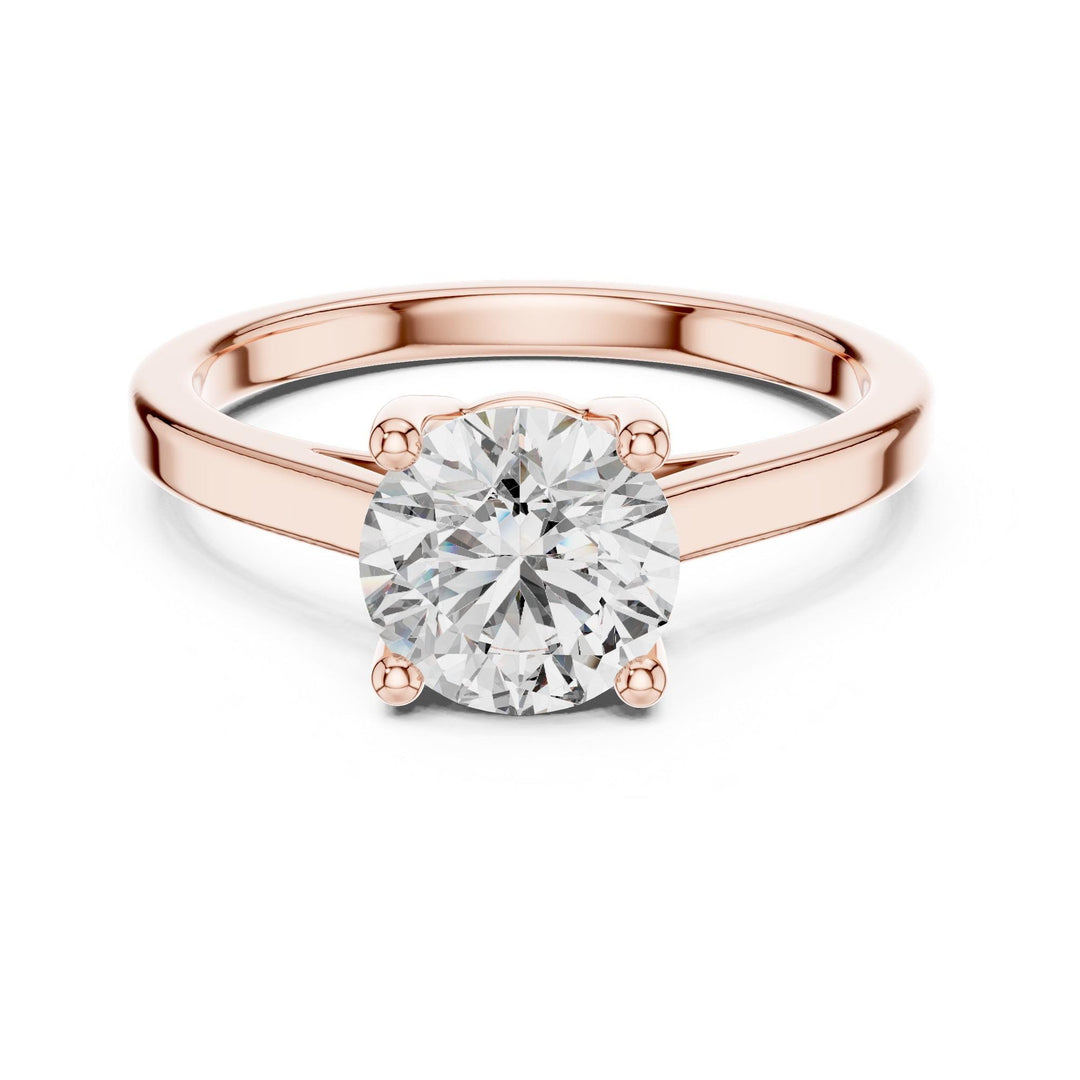 Round Cut Lab Grown Diamond Solitaire Ring, 1.50ct Total, Solid Gold