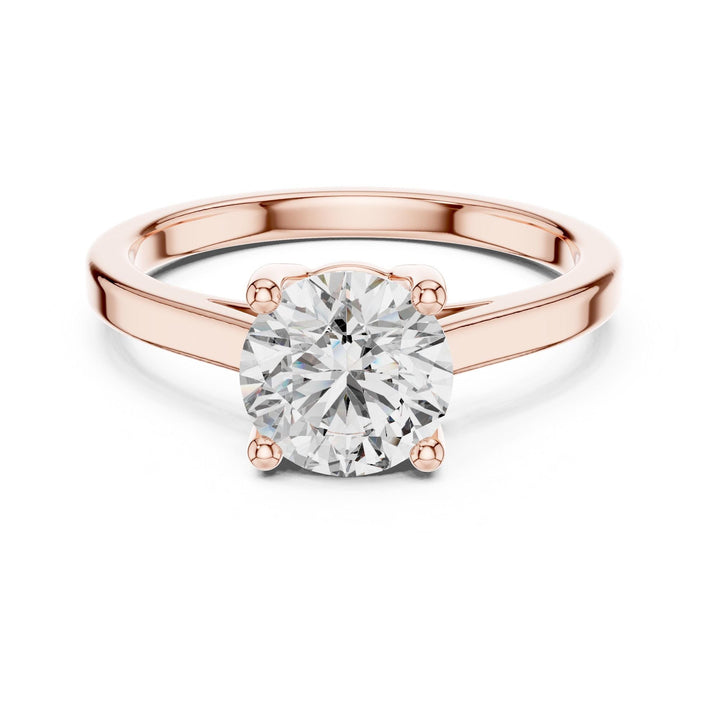 Round Cut Lab Grown Diamond Solitaire Ring, 1.50ct Total, Solid Gold