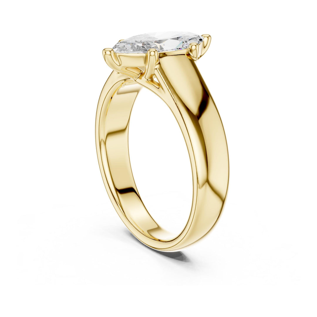 Marquise Cut Lab Grown Diamond Solitaire Ring, 2.00ct Total, Solid Gold