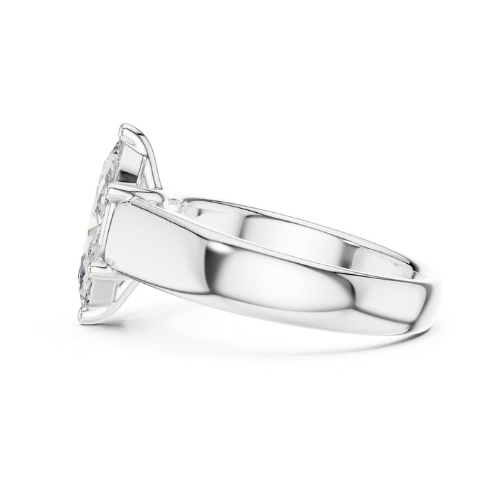 Marquise Cut Lab Grown Diamond Solitaire Ring, 2.00ct Total, Solid Gold