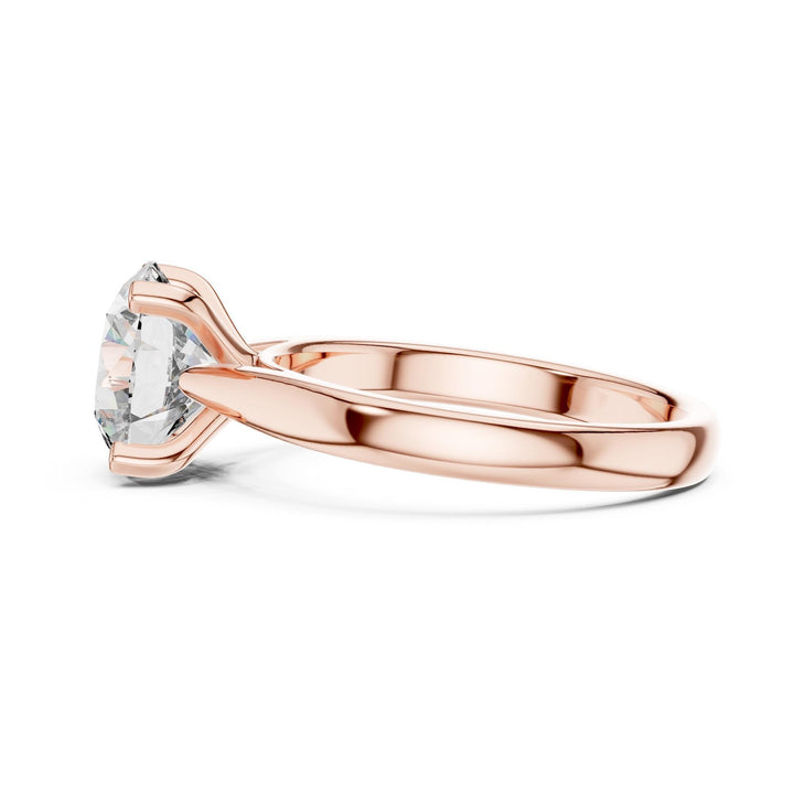 Round Cut Lab Grown Diamond Solitaire Ring, 2.10ct Total, Solid Gold