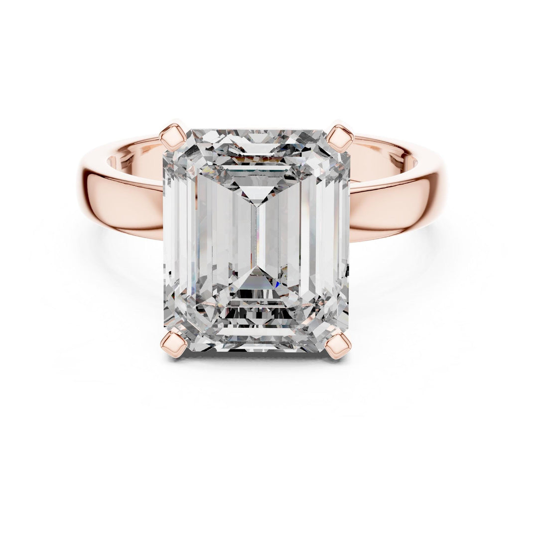 Emerald Cut Lab Grown Diamond Solitaire Ring, 2.00ct Total, Solid Gold