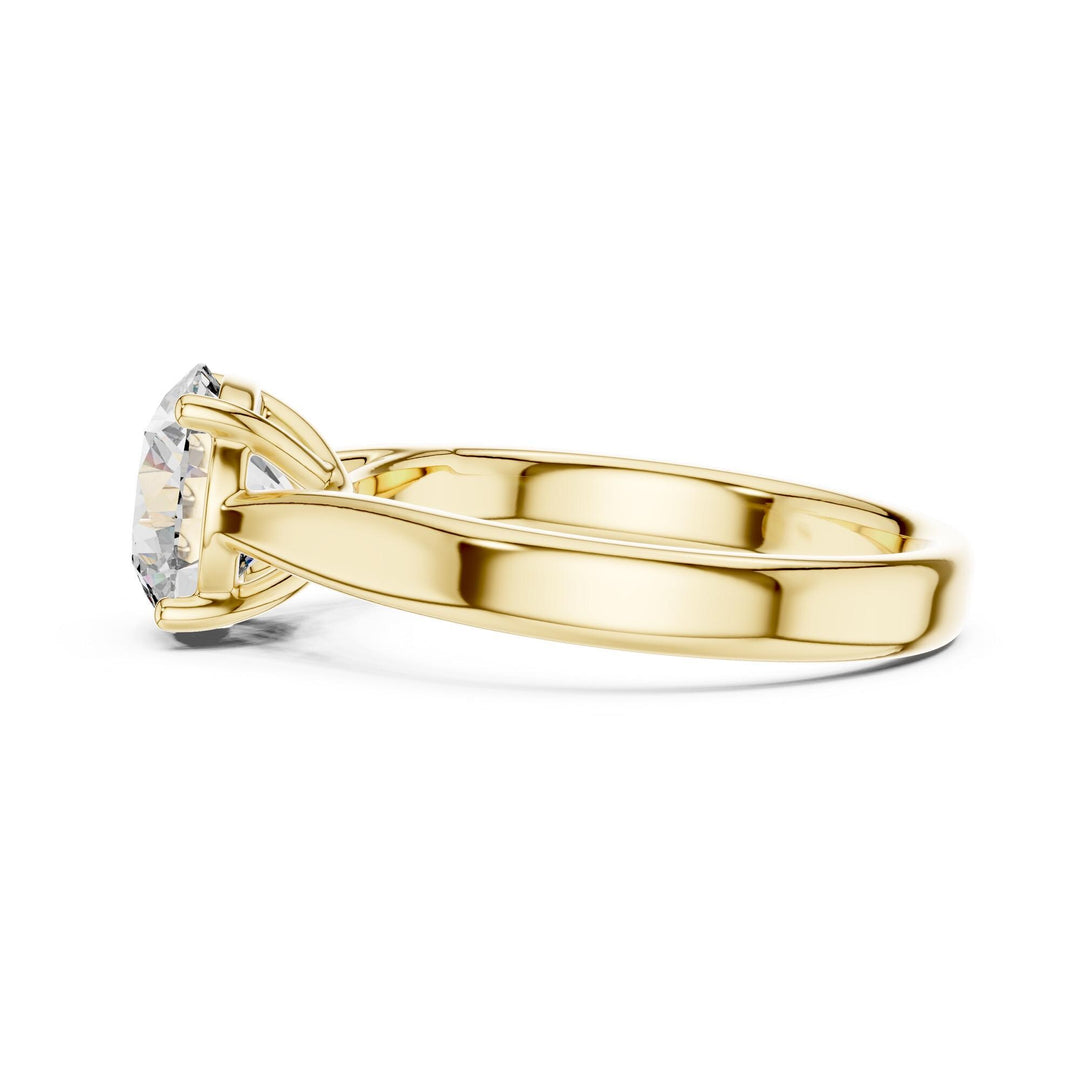Round Cut Lab Grown Diamond Solitaire Ring, 2.10ct Total, Solid Gold