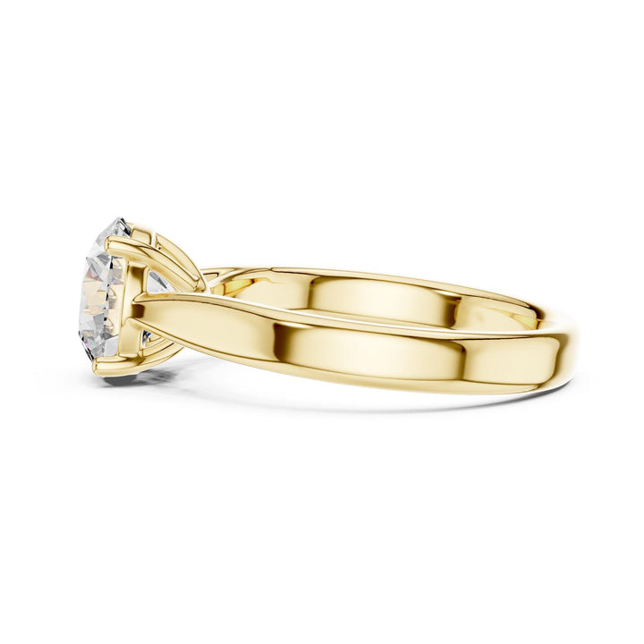 Round Cut Lab Grown Diamond Solitaire Ring, 2.10ct Total, Solid Gold