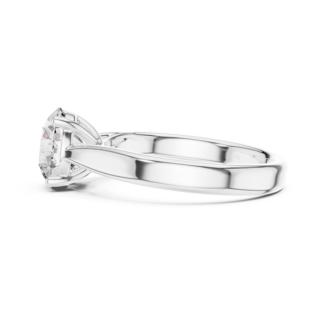Round Cut Lab Grown Diamond Solitaire Ring, 2.10ct Total, Solid Gold