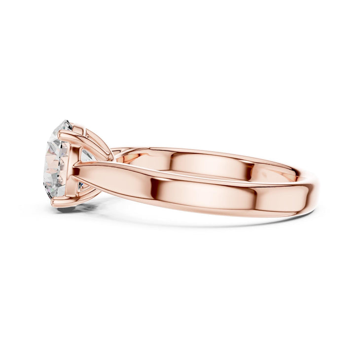 Round Cut Lab Grown Diamond Solitaire Ring, 2.10ct Total, Solid Gold