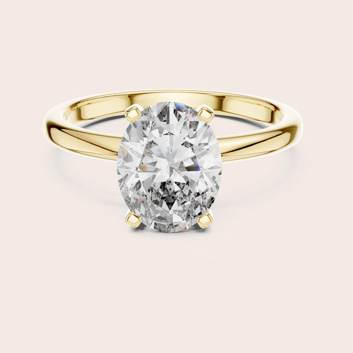 Oval Cut Lab Grown Diamond Solitaire Ring, 2.00ct Total, Solid Gold