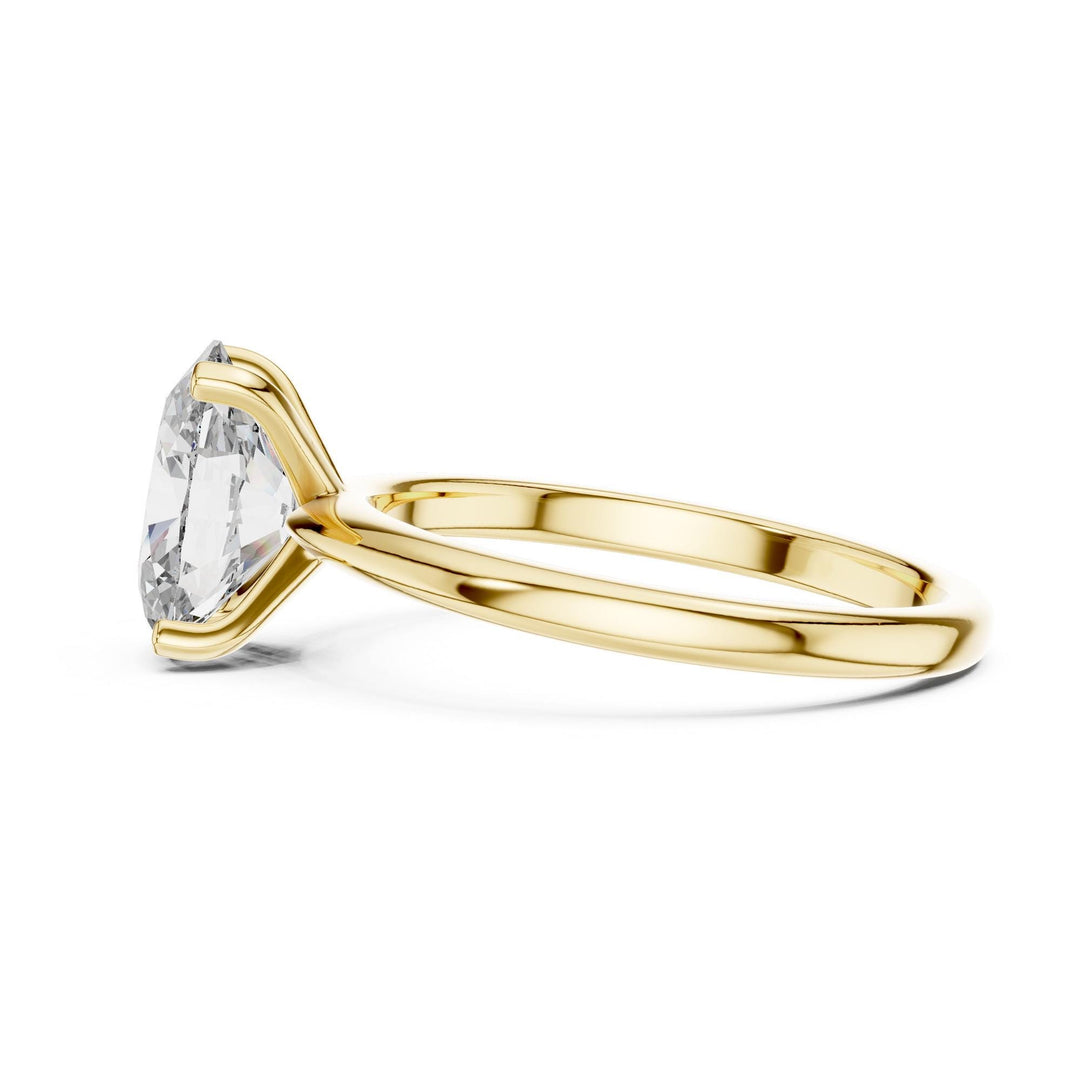 Oval Cut Lab Grown Diamond Solitaire Ring, 2.00ct Total, Solid Gold