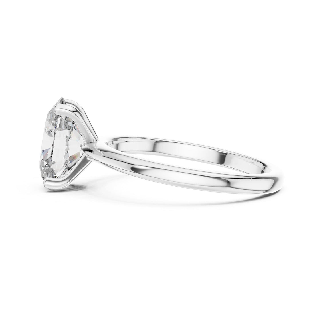 Oval Cut Lab Grown Diamond Solitaire Ring, 2.00ct Total, Solid Gold