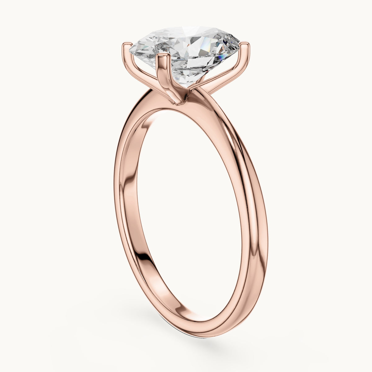 Oval cut lab-grown diamond solitaire ring in 14K rose gold, 2.00 CT TW, view 1