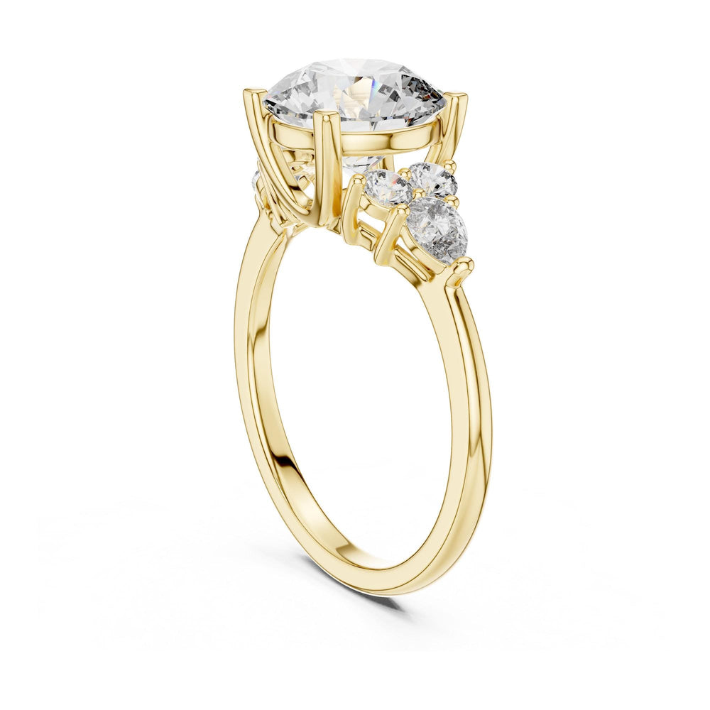 Round Cut Lab Grown Diamond Solitaire Ring, 3.02ct Total, Solid Gold