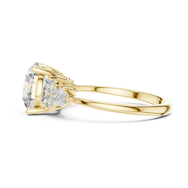 Round Cut Lab Grown Diamond Solitaire Ring, 3.02ct Total, Solid Gold