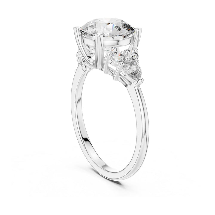 Round Cut Lab Grown Diamond Solitaire Ring, 3.02ct Total, Solid Gold