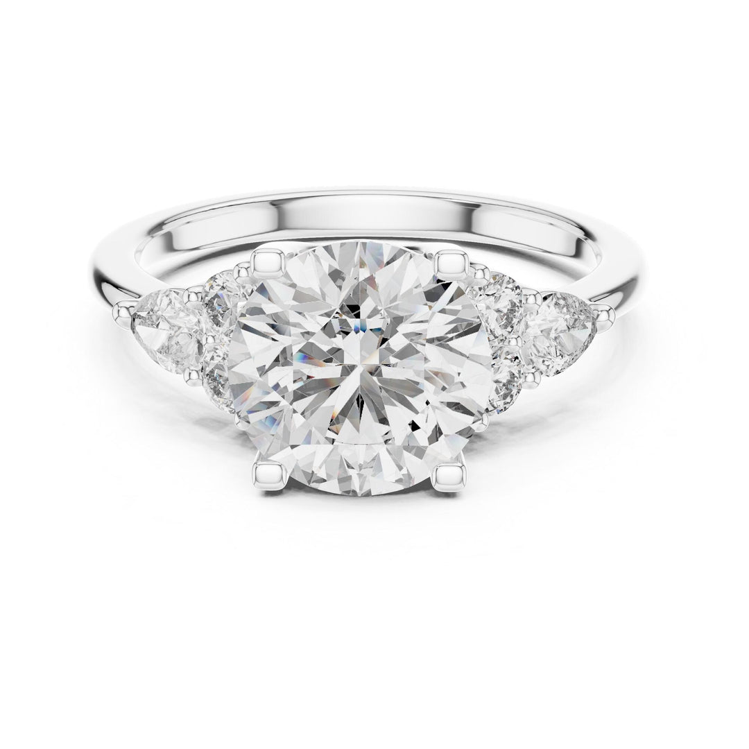Round Cut Lab Grown Diamond Solitaire Ring, 3.02ct Total, Solid Gold