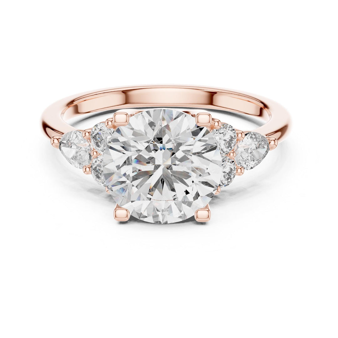 Round Cut Lab Grown Diamond Solitaire Ring, 3.02ct Total, Solid Gold