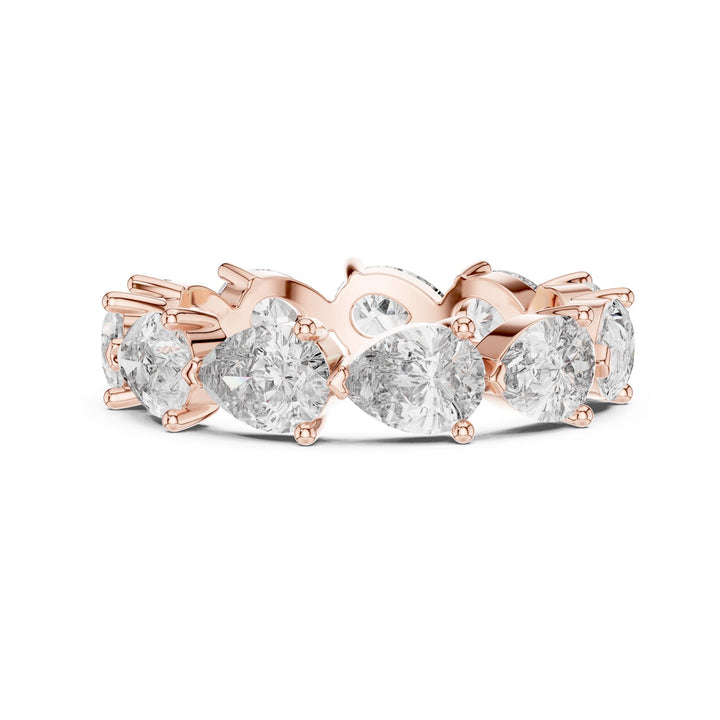 Pear Cut Lab Grown Diamond Full Eternity Band, 3.13ct Total, Solid Gold