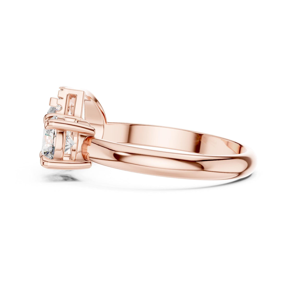 Pear Cut Lab Grown Diamond Toi et Moi Ring, 1.00ct Total, Solid Gold