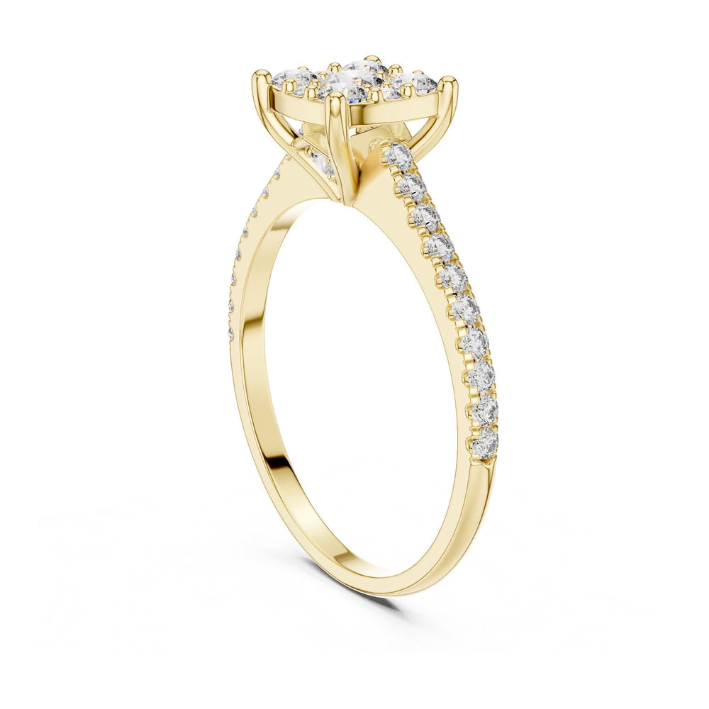 Round Cut Lab Grown Diamond Half Eternity Band, 0.62ct Total, Solid Gold