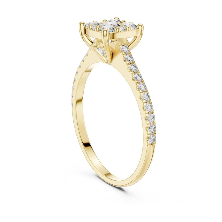 Round Cut Lab Grown Diamond Half Eternity Band, 0.62ct Total, Solid Gold