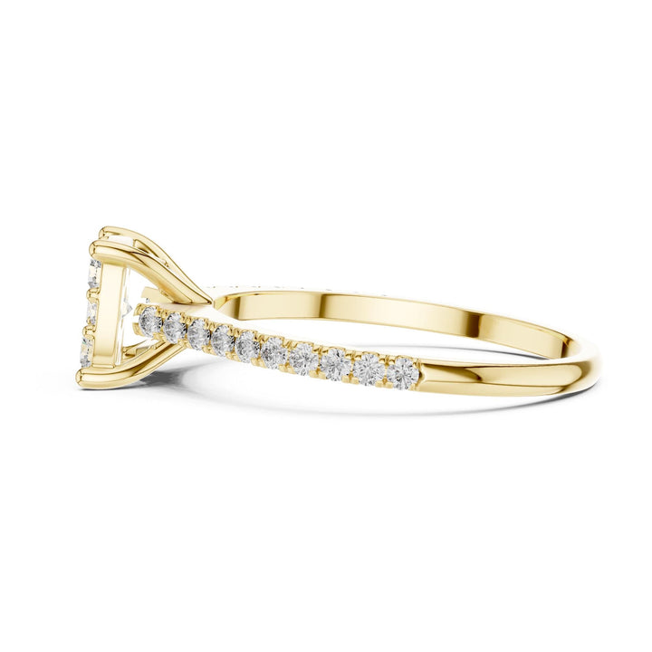 Round Cut Lab Grown Diamond Half Eternity Band, 0.62ct Total, Solid Gold