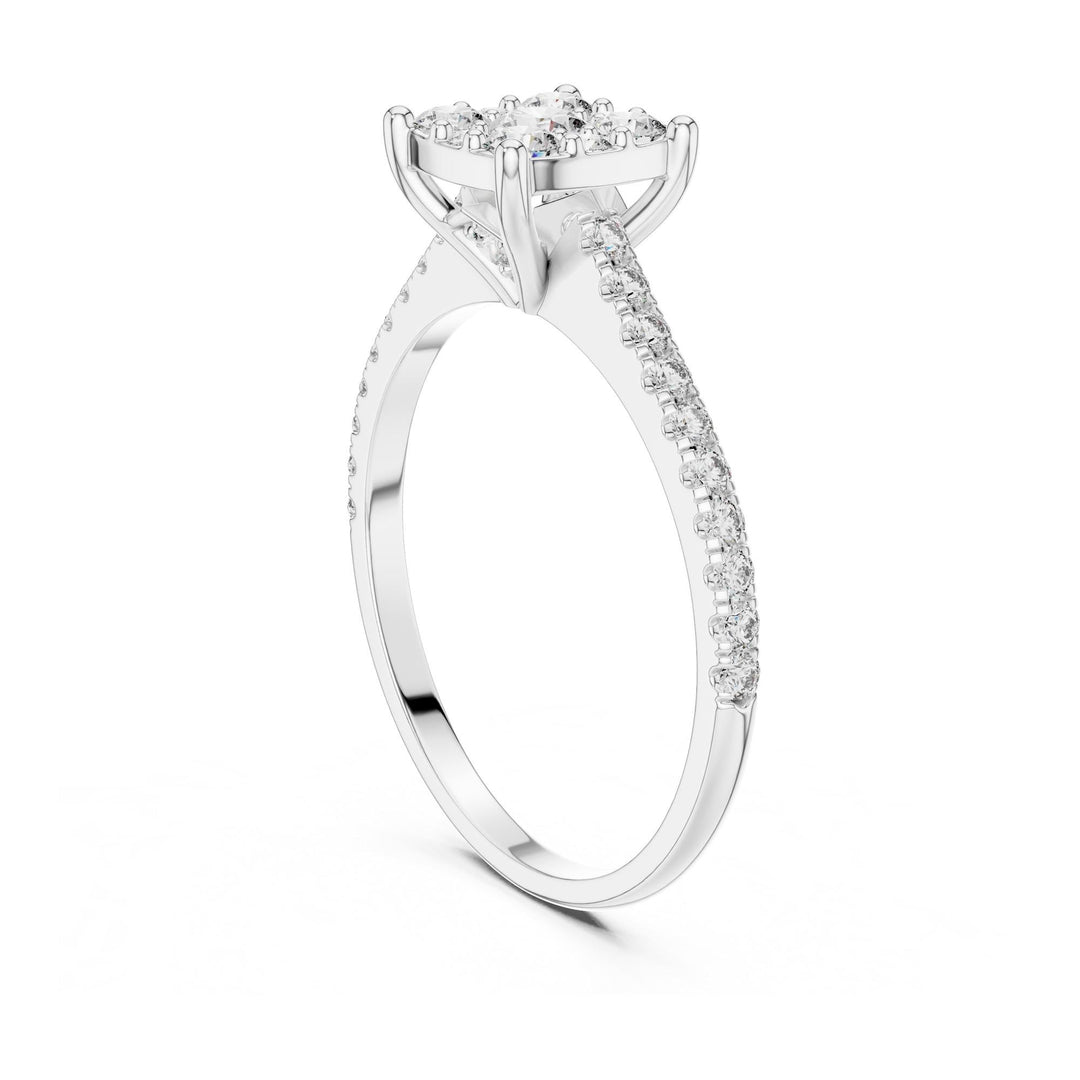 Round Cut Lab Grown Diamond Half Eternity Band, 0.62ct Total, Solid Gold