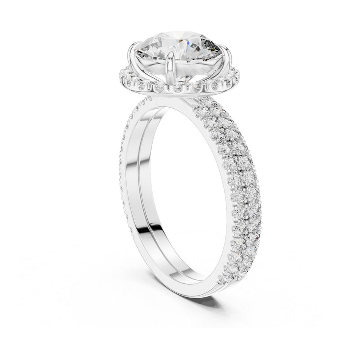 Round Cut Lab Grown Diamond Solitaire Ring, 2.83ct Total, Solid Gold