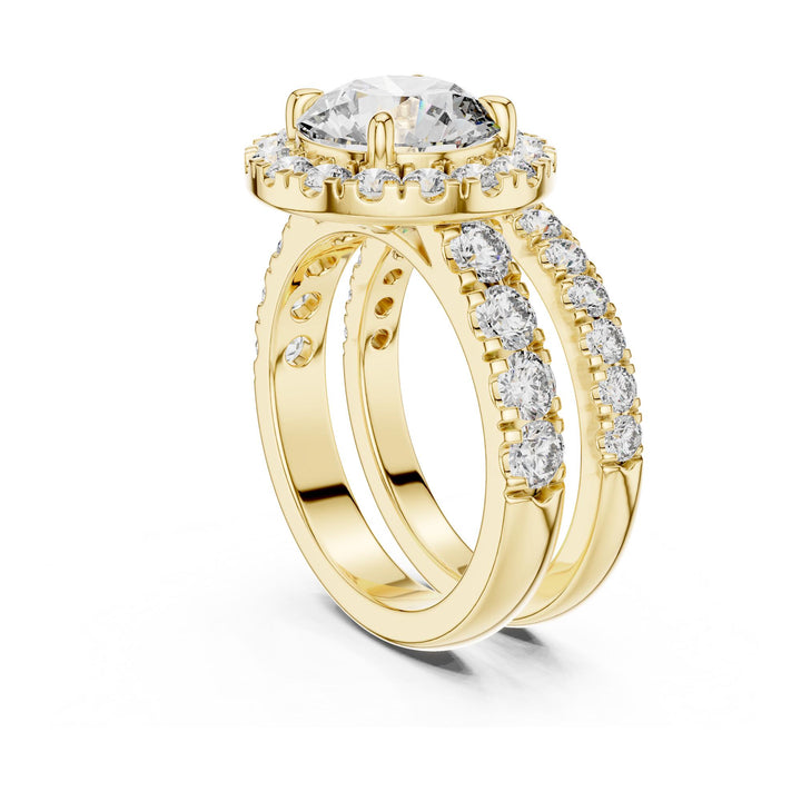 Round Cut Lab Grown Diamond Solitaire Ring, 4.83ct Total, Solid Gold