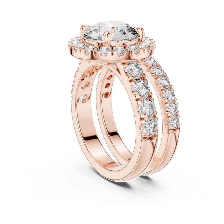 Round Cut Lab Grown Diamond Solitaire Ring, 4.83ct Total, Solid Gold