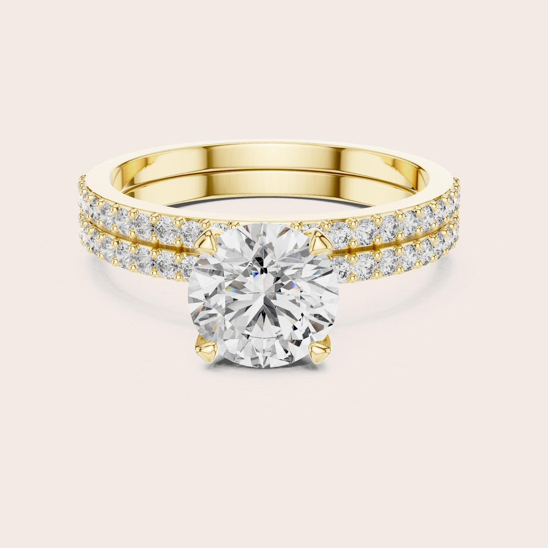Round Cut Lab Grown Diamond Solitaire Ring, 1.87ct Total, Solid Gold