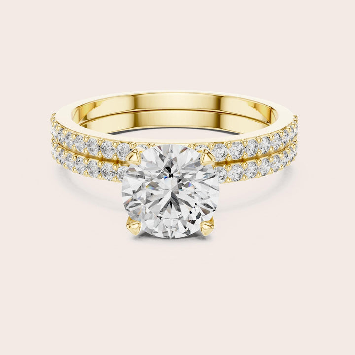 Round Cut Lab Grown Diamond Solitaire Ring, 1.87ct Total, Solid Gold