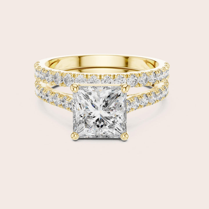 Princess Cut Lab Grown Diamond Solitaire Ring, 2.46ct Total, Solid Gold
