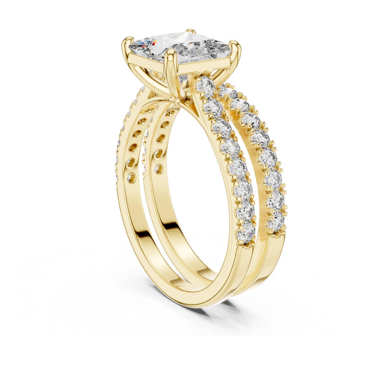 Princess Cut Lab Grown Diamond Solitaire Ring, 2.46ct Total, Solid Gold