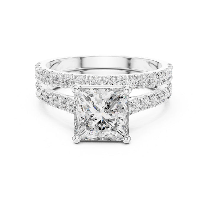 Princess Cut Lab Grown Diamond Solitaire Ring, 2.46ct Total, Solid Gold