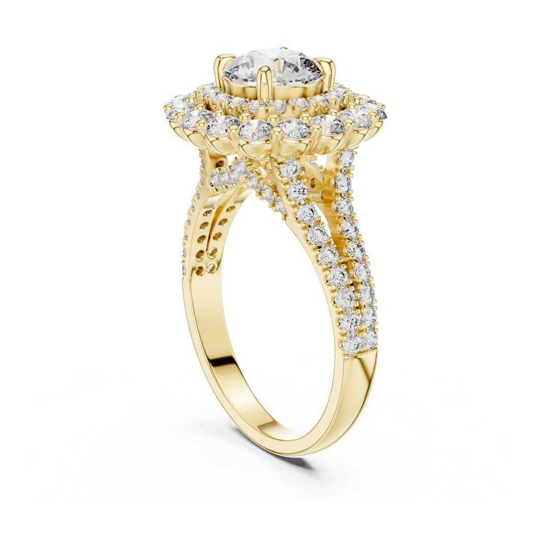 Round Cut Lab Grown Diamond Solitaire Ring, 2.41ct Total, Solid Gold