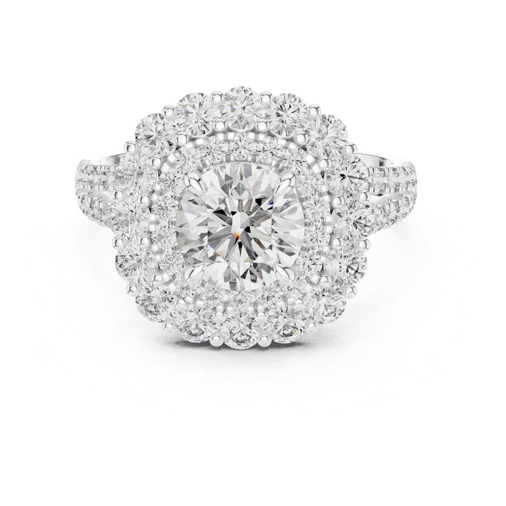 Round Cut Lab Grown Diamond Solitaire Ring, 2.41ct Total, Solid Gold
