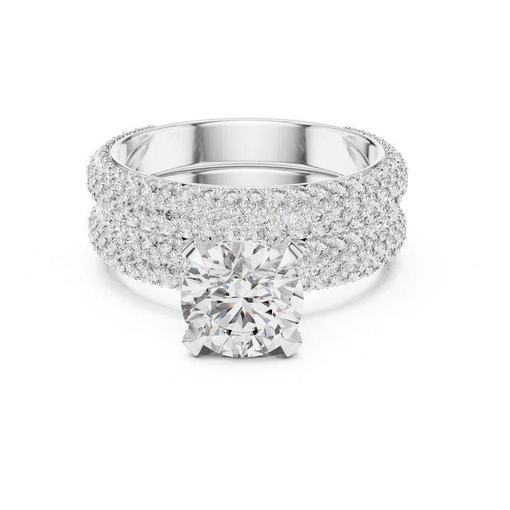 Round Cut Lab Grown Diamond Solitaire Ring, 3.57ct Total, Solid Gold