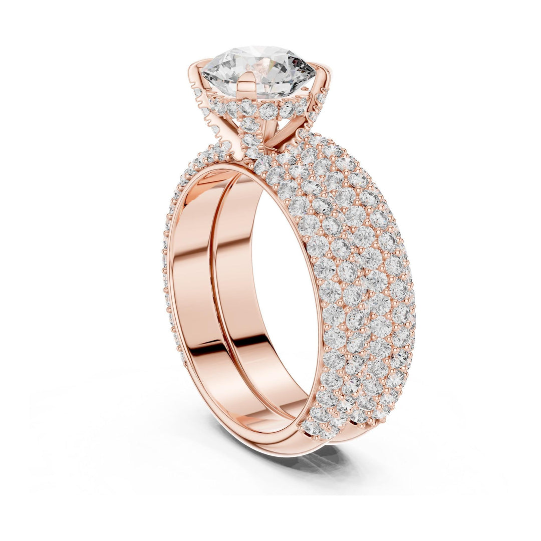 Round Cut Lab Grown Diamond Solitaire Ring, 3.57ct Total, Solid Gold