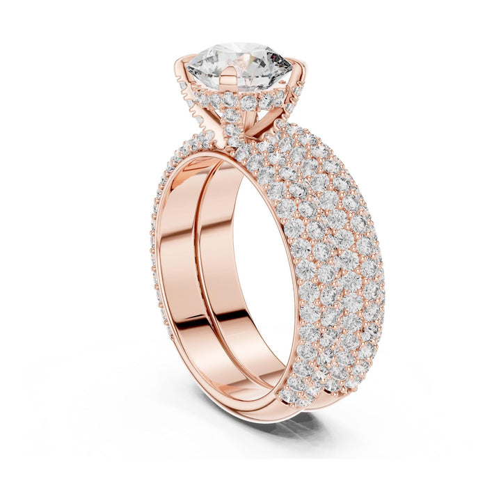 Round Cut Lab Grown Diamond Solitaire Ring, 3.57ct Total, Solid Gold