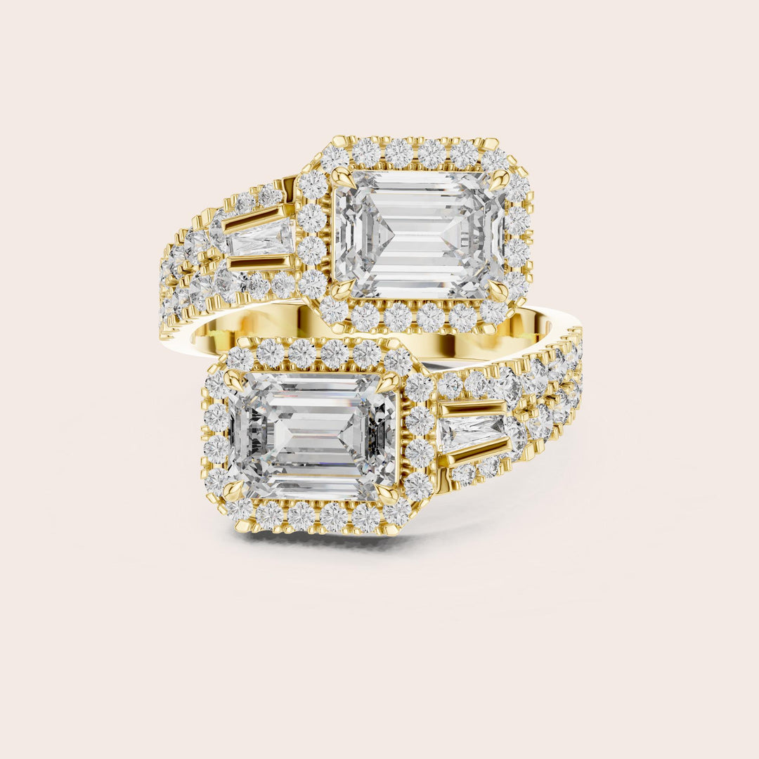 Emerald Cut Lab Grown Diamond Solitaire Ring, 3.69ct Total, Solid Gold