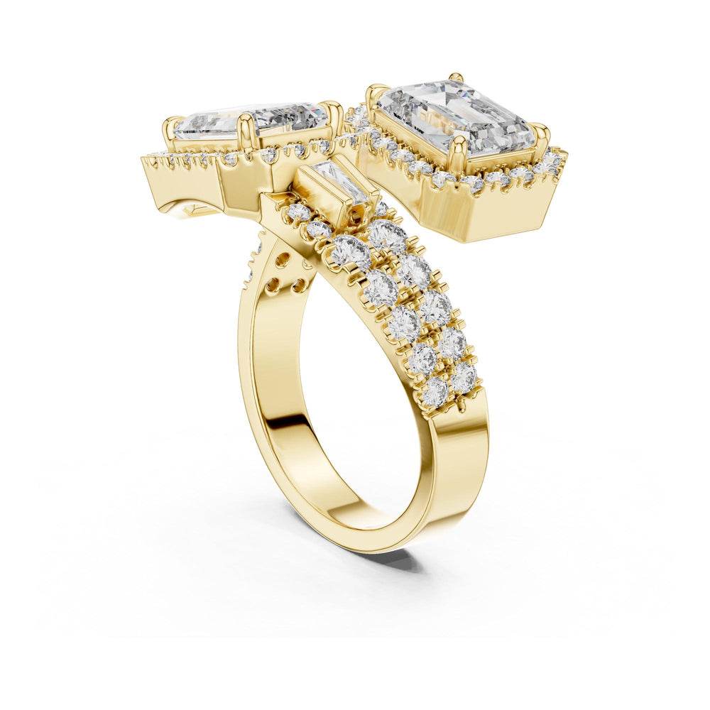 Emerald Cut Lab Grown Diamond Solitaire Ring, 3.69ct Total, Solid Gold