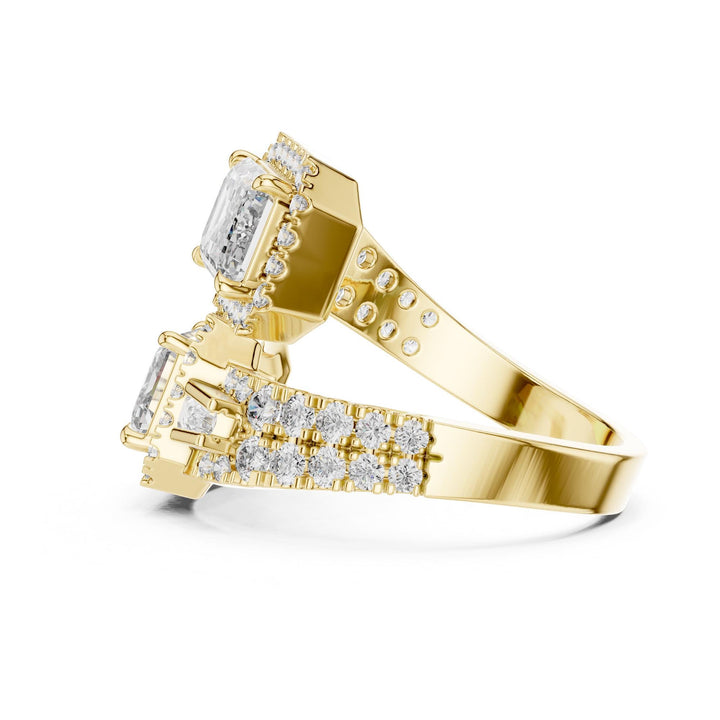 Emerald Cut Lab Grown Diamond Solitaire Ring, 3.69ct Total, Solid Gold