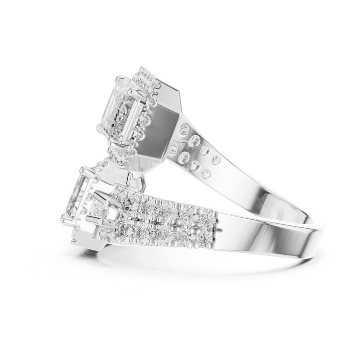 Emerald Cut Lab Grown Diamond Solitaire Ring, 3.69ct Total, Solid Gold
