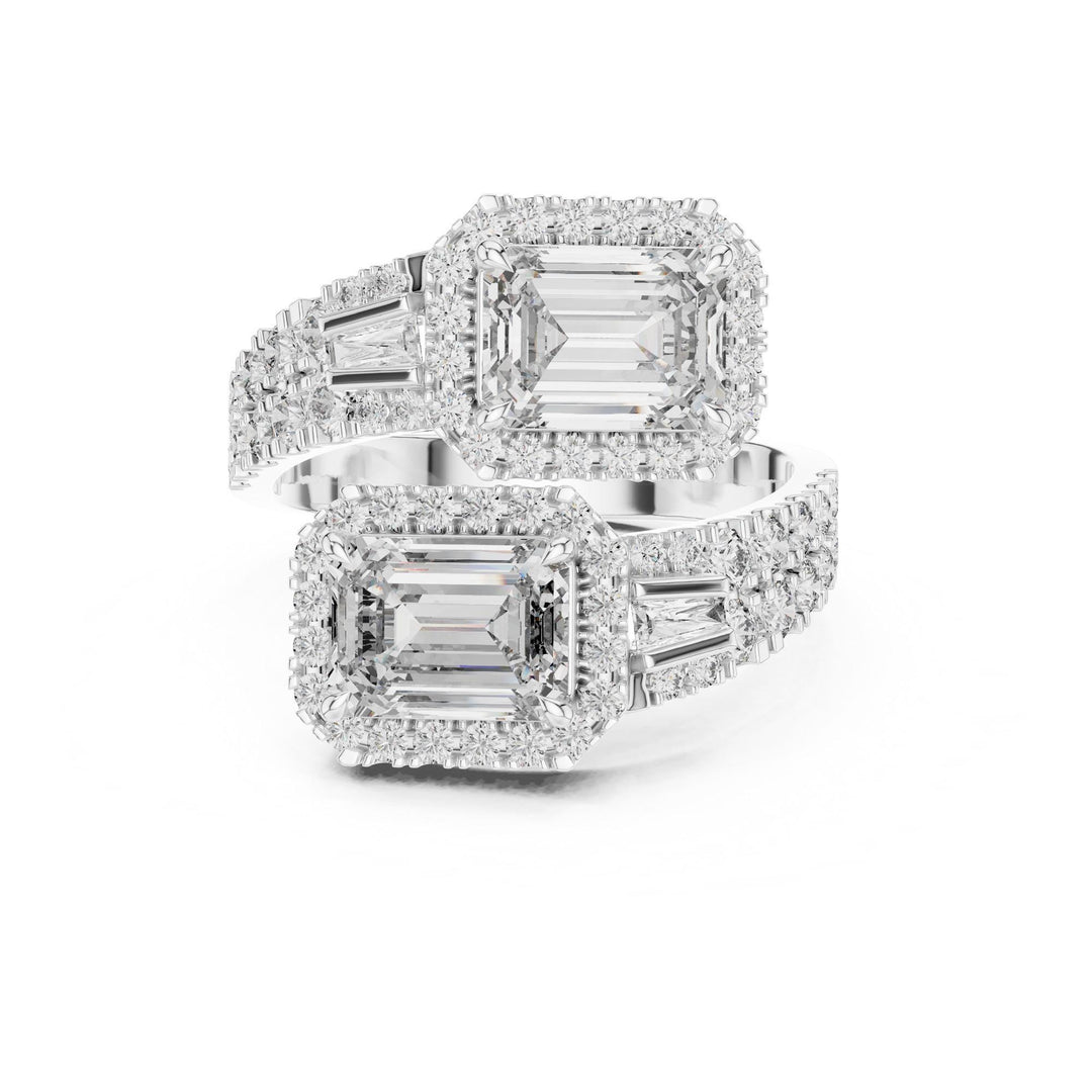 Emerald Cut Lab Grown Diamond Solitaire Ring, 3.69ct Total, Solid Gold